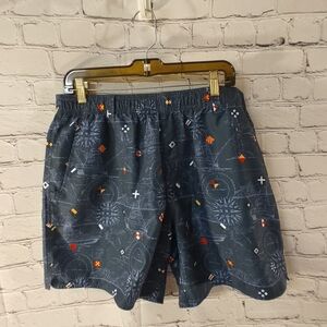 AFTCO American Fishing Tackle Co. Swim Shorts Large Flag Nautical Print